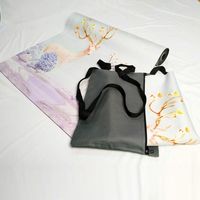 Tapis de yoga en caoutchouc naturel suédé de 1 mm et 1,5 mm, absorbant la transpiration, lavable en machine, tapis d'exercice de voyage