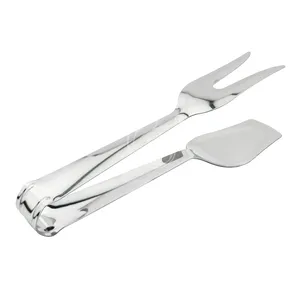 Novo Design Food Grade Churrasco Grill Ferramentas Buffet Tongs Pinças De Comida De Aço Inoxidável Com Garfo Para Ferramentas De Churrasco De Cozinha De Casa