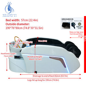 Évier de salon de lavage de cheveux de luxe, tête de massage électrique coréenne, lit de spa - Product Image 6