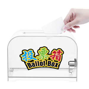 Factory Collection Case Ballot <strong>Box</strong> With Key Lock Clear <strong>Ticket</strong> Comment <strong>Box</strong> for Voting Charity Suggestion Collection - Product Image 1