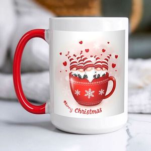 Mug en céramique personnalisé pour Noël avec couvercle et cuillère, design de dessin animé imprimé sur mesure, 15 oz, compatible micro-ondes, pour cadeaux promotionnels - Product Image 3