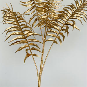 Rama de hojas doradas con 5 tenedores para decoración de boda, flores doradas, estilo de boda - Product Image 3