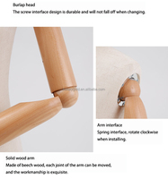 Mannequins de mode demi-corps, mannequins abstraits, torse, présentoir de vêtements, mannequins féminins, demi-mannequin féminin avec support en bois