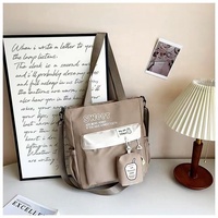Mode canvas tas voor dames in Japanse stijl, fris zoet fruitpatroon, waterdichte draagbare draagtas met ritssluiting, crossbody tas