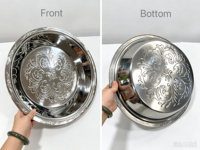 Plat de service en acier inoxydable avec couvercle en dôme, motif gaufré, assiette alimentaire multi-tailles, plateau décoratif pour buffet - Vente en gros usine