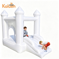 Château gonflable en PVC blanc 3mx3m pour 5 enfants, installation facile pour parcs et centres commerciaux