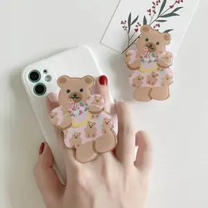 2024 Best Seller Customizable Sublimation Cute Animals Acrylic Grip Custom Anime Phone Socket Stand Holder Griptok Custom