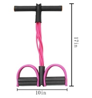 Appareil d'exercice à quatre tubes pour fitness, pour des jambes affinées et des abdominaux sains, avec sangle élastique pour sit-ups et yoga