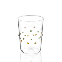 Verres à vin modernes personnalisables en forme de globe de cristal à pois colorés, à pied fin, pour vin rouge, capacité 301-400 ml, pour mariages et fêtes