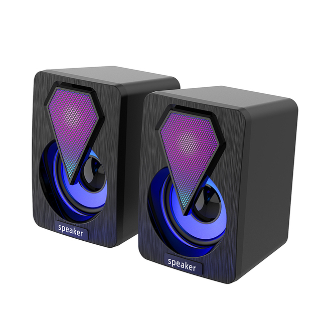E-1046 E-1053 Professional Home Audio Sound Usb Wired Portable Mini Speaker 2.0 Channel Computer RGB Lighting Gaming Speaker