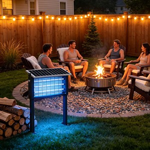 Lámpara Solar LED Industrial <span class=keywords><strong>de</strong></span> 35W para Exteriores, Modelo HL-917, Resistente al Agua, con Gran Cobertura (200-300), Color Morado, Eliminador <span class=keywords><strong>de</strong></span> Insectos - Product Image 4
