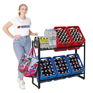<strong>Drinks</strong> <strong>Crate</strong> Shelf Including 2 Hooks and 6 Support Carriers Height Adjustable Feet - Product Image 5