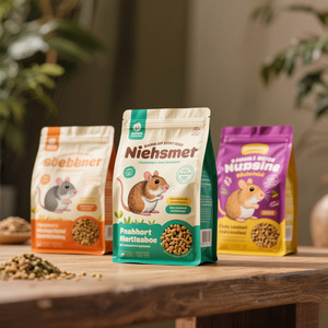 Tùy chỉnh in ấn nắp kéo chống ẩm bên miếng vải hình tam giác phẳng cơ sở Ziplock <span class=keywords><strong>hamster</strong></span> tắm cát bao bì nhựa túi cho <span class=keywords><strong>hamster</strong></span> thực phẩm - Product Image 3