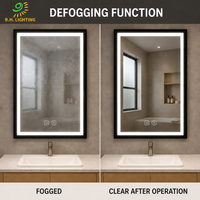 Miroir de salle de bain Joystar à LED avec éclairage frontal, cadre en fer couleur personnalisée, 50x70cm, tactile et à intensité variable, pour salles de bain d'hôtellerie