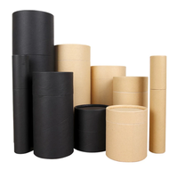 Boîte circulaire en carton Kraft pour café et thé, Design gratuit, coffret personnalisé en carton, Tube rond, cylindre, 80 pièces