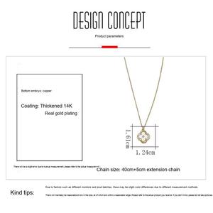 Collier pendentif trèfle à quatre feuilles plaqué or 14 carats Resoul, collier à chaîne fine pour femmes et filles, cadeau - Product Image 5