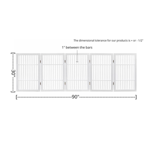 Barrière pour chien robuste et durable, pliable, en bois d'acacia, clôture en bois portable pour l'intérieur ou l'extérieur - Product Image 6