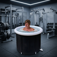 Baignoire pliante portable à 5 couches en PVC autoportante et gonflable pour une utilisation intérieure/extérieure pour la salle de bain et l'espace extérieur