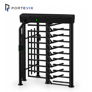 Portillon tournant bidirectionnel pleine hauteur anti-écrêtlement avec lecteur biométrique RFID pour la sécurité des entrées de communautés et d'entreprises - Product Image 1
