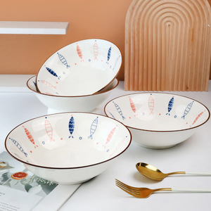 Bol conique de style japonais de 8 pouces, décoré sous l'émail, pour soupe de nouilles, design nordique, pour la maison et la cuisine - Product Image 3