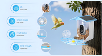 Distributeur de nourriture pour oiseaux solaire moderne d'extérieur avec détection IA et caméra de sécurité IP HD CCTV