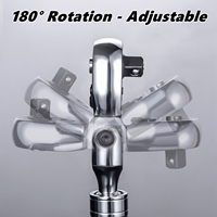 Clé à cliquet standard pour douilles 1/4, 3/8, 1/2 pouce, flexible, 72 dents, télescopique, fabriquée en Chine continentale