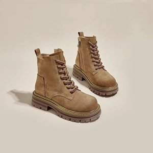 Stivali da <span class=keywords><strong>donna</strong></span> con plateau stivaletti antiscivolo sportivi con zeppa in pelle sintetica scarpe da trekking all'aperto - Product Image 4