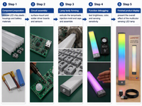 Veilleuse magnétique intelligente à LED avec détecteur de mouvement, couleurs RGB changeantes, batterie intégrée, commande par bouton pour armoires et cave à vin