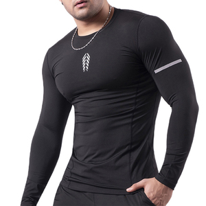 Maglietta da uomo che corre per esercizi all'aperto con maniche lunghe e mezza maglia a collo alto tick Dry - Product Image 1