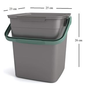 Poubelle à compost pour cuisine 25x23x26 cm 9 litres, seau anti-odeurs pour déchets humides - Product Image 4