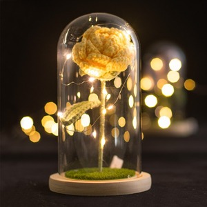 Lámpara de noche de girasol de ganchillo hecha a mano, cubierta de linterna de simulación en maceta, adorno de tulipán, regalo festivo, producto terminado - Product Image 6