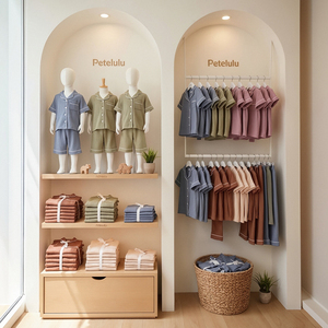 Set <span class=keywords><strong>Pigiama</strong></span> in <span class=keywords><strong>Cotone</strong></span> Biologico a Nido d'Ape per Ragazze, Manica Corta, Estivo, Certificato OEKO-TEX, 2 Pezzi, Traspirante e Morbido - Product Image 3