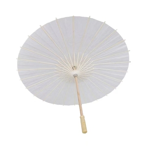 Boda China Paraguas blanco pintado de bambú ecológico Decoración especial para bodas - Product Image 4