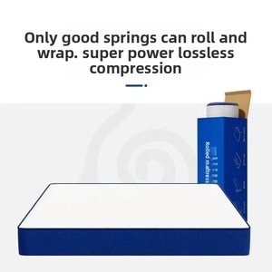 Materasso a molle insacchettate silenziose arrotolabile blu 18x2m con <span class=keywords><strong>topper</strong></span> morbido in memory foam e tessuto a maglia per casa, hotel e sonno - Product Image 3