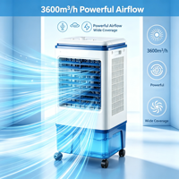Ventilateur sur pied OEM personnalisé avec réservoir d'eau en plastique de 20 L, alimenté à l'énergie solaire renouvelable, économie d'énergie, refroidissement rapide, purificateur d'air