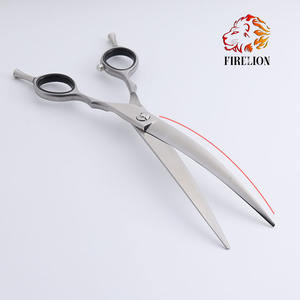 7.5 inç Firelion yüksek kaliteli mat gümüş Pet kavisli makas köpek tımar makas üreticisi - Product Image 5
