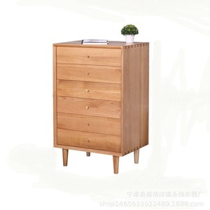 Commode en bois massif en chêne, design minimaliste, meuble de rangement autoportant écologique pour chambre à coucher - Product Image 5