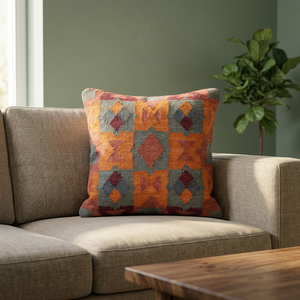 High Demand Geometric Pattern Square <b>Throw</b> <b>Pillow</b> Linen Cotton Woven Bohemian Style Removable Washable Envelope Closure - Product Image 6