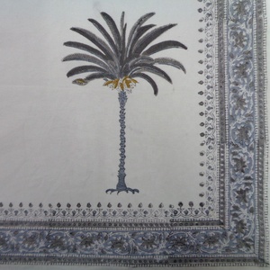 Latest Stylish Handmade Block Printed Eco-friendly Customizable Organic Cotton Durable Reusable <b>Tablecloth</b> Multi Color Palm Tree - Product Image 2