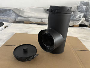 ID:80mm OD:130mm Juego <span class=keywords><strong>de</strong></span> chimenea <span class=keywords><strong>de</strong></span> Estufa <span class=keywords><strong>de</strong></span> pellets negros con bloqueo <span class=keywords><strong>de</strong></span> doble giro - Product Image 4