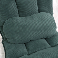 Fauteuil inclinable en forme de pouf vert avec positionnement flexible et housse douce, siège confortable pour coin jeux, salle de jeux, bureau