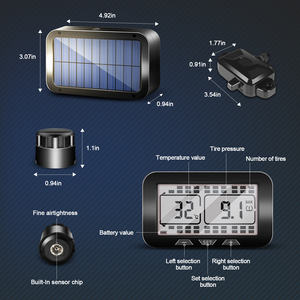 เครื่องวัดความดันลมยางไร้สายพลังงานแสงอาทิตย์แบบดิจิตอลแบบพกพา6ล้อเซ็นเซอร์ความดันความไวสูงสำหรับรถบรรทุก TPR - Product Image 5