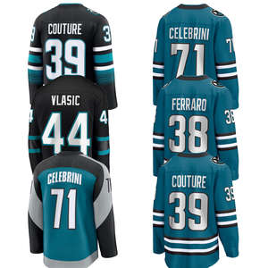 2024 San Ijshockey Jersey Geborduurde Shirts Logo 'S Gestikt Uniform Sportkleding Celebrini #71 Vlasic #44 #38 #21 Afgebeeld - Product Image 2