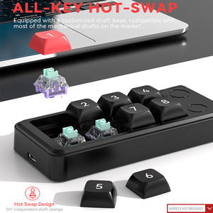 คีย์บอร์ดสำหรับเล่นเกมกลไกแบบมีสายคีย์บอร์ดขนาดมินิ8คีย์แป้นพิมพ์ตัวเลขสี RGB 4สีปรับแต่งโปรแกรมได้ K806 - Product Image 4