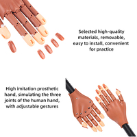 Prothèse Silicone Outil Amovible Affichage Doux Réglable Conseils Main Doigt En Plastique Formation Art Pratique Nail Modèle Acrylique