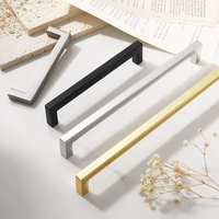 Poignées de porte de placard minimalistes en alliage de zinc noir, design linéaire, durables pour usage en atelier