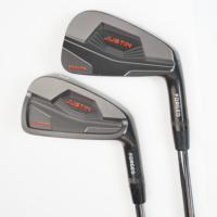 Ensemble de fer à repasser de golf en acier 1020 carbone fraisé CNC pour hommes OEM avec tige en acier et poignée en caoutchouc.