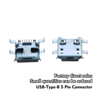 Conector de puerto de carga USB B de 5 pines Micro USB Tipo B hembra, receptáculo SMT SMD para montaje en PCB, MOQ pequeño, directo de fábrica