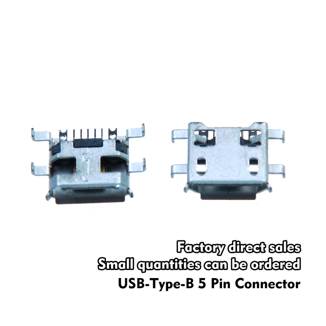 Factory Direct 5 Pin Micro USB Type B Female Socket SMT SMD Receptacle PCB Mount Small MOQ USB B Charging Port Connector