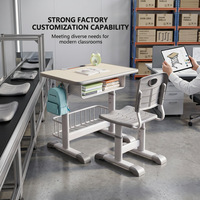 Ensemble de chaise et table d'étude modernes, écologiques et durables avec table réglable en hauteur pour mobilier de salle de classe